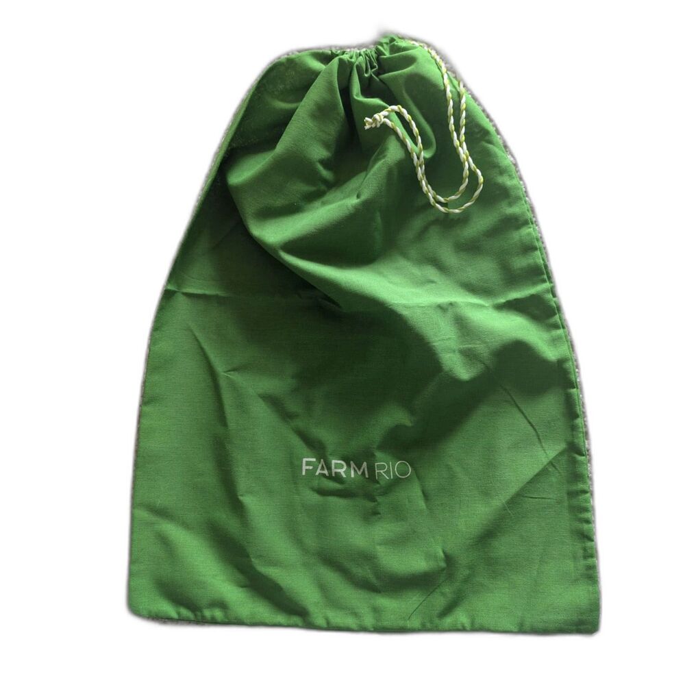 NWOT Farm Rio Green Logo Drawstring Cloth Bag